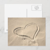 Herz auf Sand Postkarte (Vorne/Hinten)