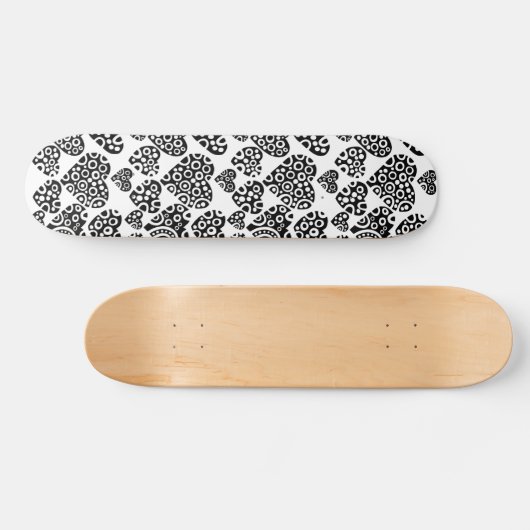 Herz auf Weiß Skateboard (Horizontal)