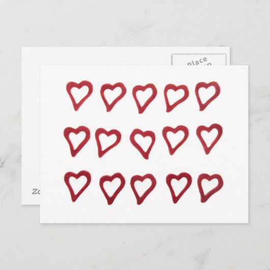 Herz auf weißem Hintergrund Postkarte (Vorne/Hinten)
