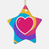 Herz auf Wirbel Personalisiert Star Shaped Weihnac Keramik Ornament (Rechts)