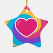 Herz auf Wirbel Personalisiert Star Shaped Weihnac Keramik Ornament (Hinten)