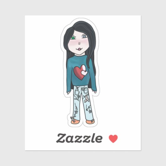 Herz Aufkleber (Blatt)