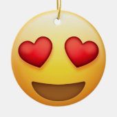 Herz-Auge und Kuss Emoji Verzierung Keramik Ornament (Vorne)