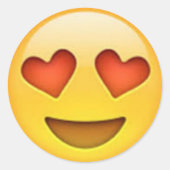 Herz Augen Emoji Aufkleber (Vorderseite)