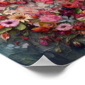 Herz aus Blume und Schmetterlingen Poster (Ecke)