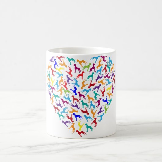 Herz aus den Großen Dänen Kaffeetasse (Mittel)