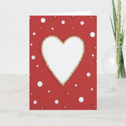 Herz aus Gold Festive Karte (Vorderseite)