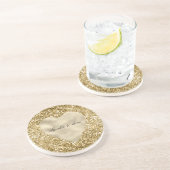 Herz aus Gold Glitter Personalized Getränkeuntersetzer (Seite)