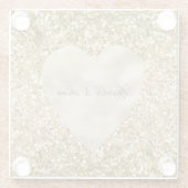 Herz aus Gold Glitter Personalized Glasuntersetzer (Rückseite)