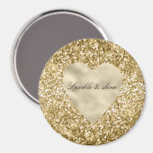 Herz aus Gold Glitter Personalized Magnet (Vorderseite/Rückseite)