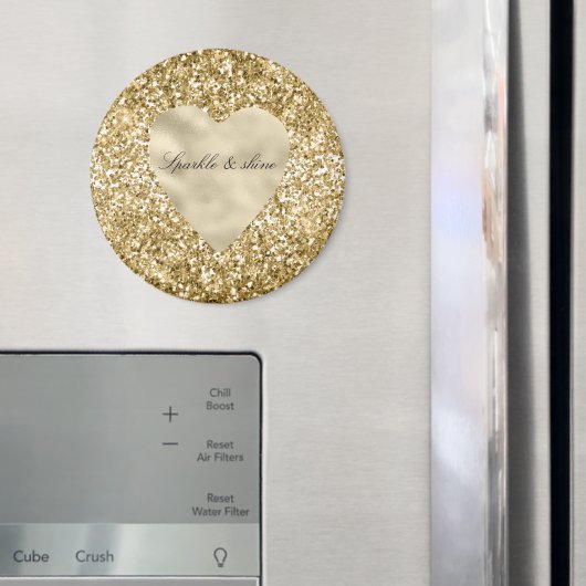 Herz aus Gold Glitter Personalized Magnet (In Situ (Kühlschrank))