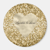 Herz aus Gold Glitter Personalized Magnet (Vorne)