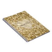 Herz aus Gold Glitter Personalized Notizblock (Rechte Seite)