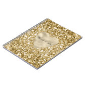 Herz aus Gold Glitter Personalized Notizblock (Linke Seite)