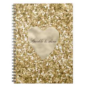 Herz aus Gold Glitter Personalized Notizblock