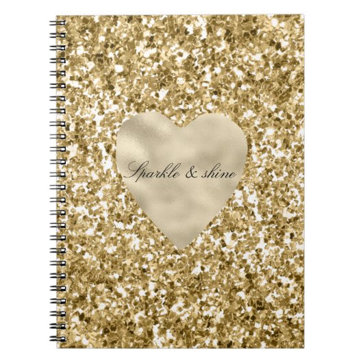 Herz aus Gold Glitter Personalized Notizblock (Vorderseite)