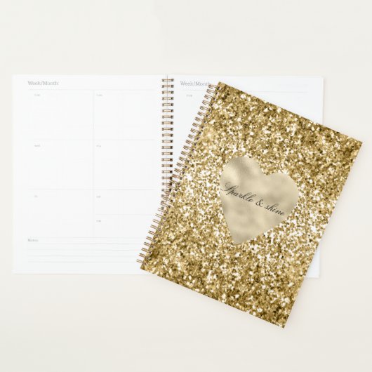 Herz aus Gold Glitter Personalized Planer (Anzeige)