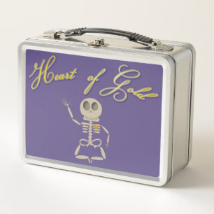 Herz aus Gold Metall Lunchbox