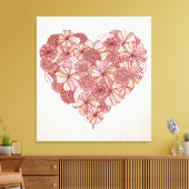 Herz aus handgezogenen Blume Leinwanddruck (Insitu (Wohnzimmer))