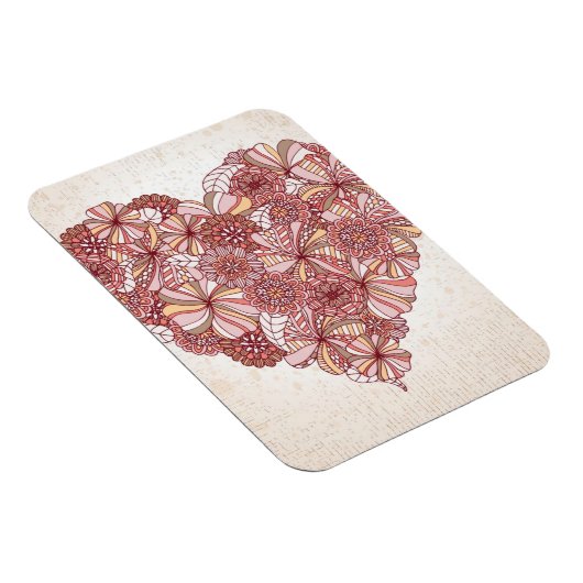 Herz aus handgezogenen Blume Magnet (Rechte Seite)