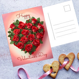 Herz aus romantischen Rote Rosen Valentinstag Postkarte