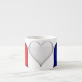 Herz aus rotem, weißem und blauem Glas Espressotasse (Vorderseite)