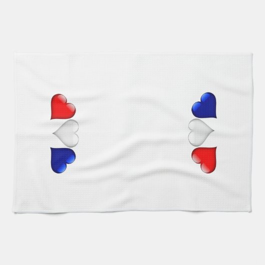 Herz aus rotem, weißem und blauem Glas Geschirrtuch (Horizontal)