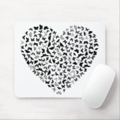 Herz aus Schmetterlingen Mousepad (Mit Mouse)