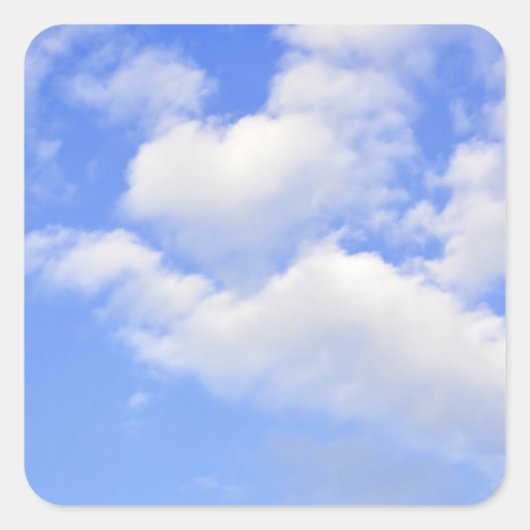Herz aus Wolken Quadratischer Aufkleber (Vorderseite)