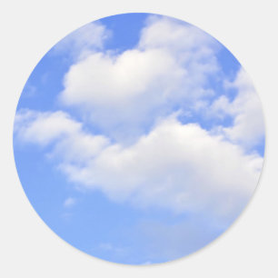 Herz aus Wolken Runder Aufkleber