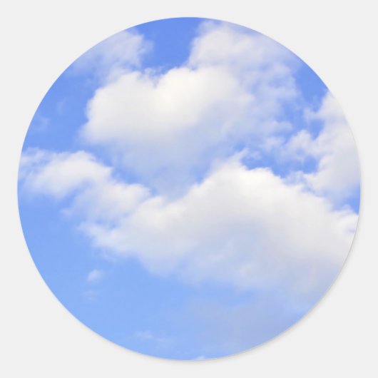Herz aus Wolken Runder Aufkleber (Vorderseite)