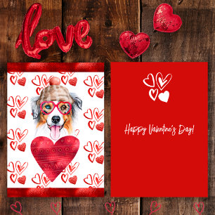 Herz Australian Shepherd Hund Liebhaber Valentinst Feiertagskarte