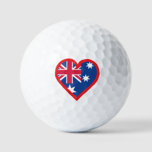 Herz Australien Rot Blau Und Weiße Flagge Design Golfball