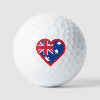 Herz Australien Rot Blau Und Weiße Flagge Design Golfball