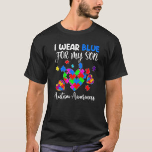 Herz-Autismus-Puzzle Ich trage Blau für meinen Soh T-Shirt