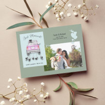 Herz & Auto /Just Married Wedding Ankündigung