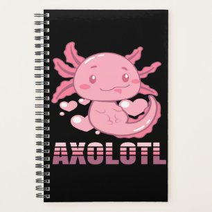 Herz Axolotl Niedlicher Cartoon Axolotl Planer