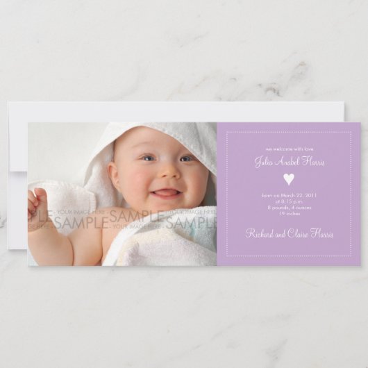 Herz ・ Baby-Ankündigung Ankündigung (Vorderseite)