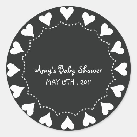Herz - BabYShower Stickers-5 Runder Aufkleber (Vorderseite)