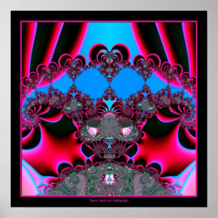 Herz-Ballett-Vorhang-Anruf-Fraktal Poster