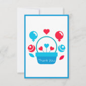 Herz, Ballons und Herzkorb Dankeskarte (Vorderseite)