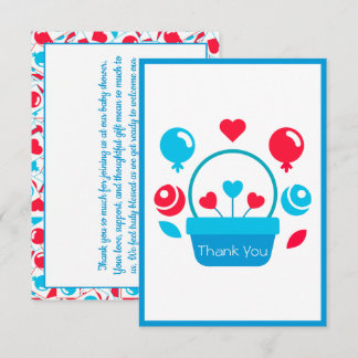 Herz, Ballons und Herzkorb Dankeskarte