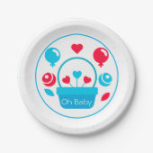 Herz, Ballons und Herzkorb Pappteller (Vorderseite)