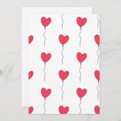 Herz Balloons Feiertagskarte (Vorne/Hinten)