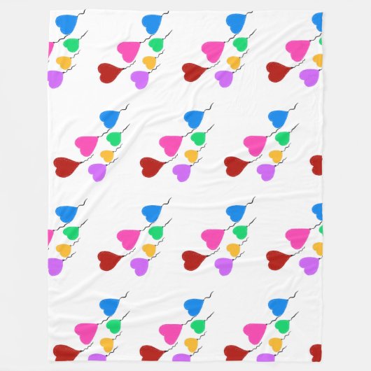 Herz Balloons Fleecedecke (Vorderseite)