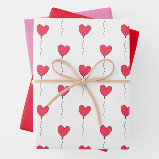 Herz Balloons Geschenkpapier Set (Beispiel)