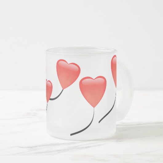 Herz Balloons Mattglastasse (VorderseiteRechts)