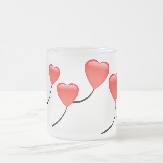 Herz Balloons Mattglastasse (Mittel)