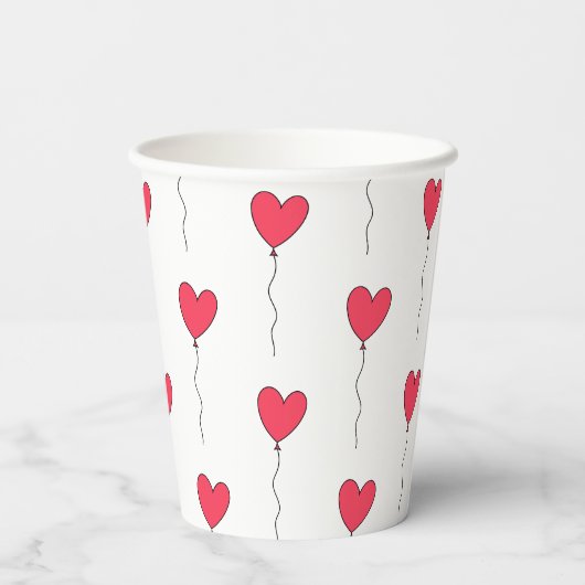 Herz Balloons Pappbecher (Rückseite)