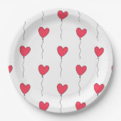 Herz Balloons Pappteller (Vorderseite)